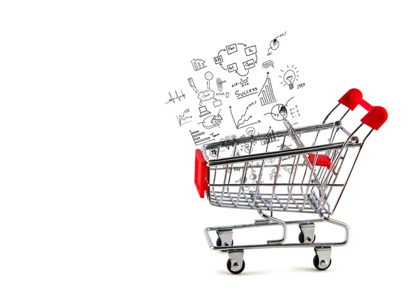 Shopping cart and Business concept and graph — Stock Photo, Image