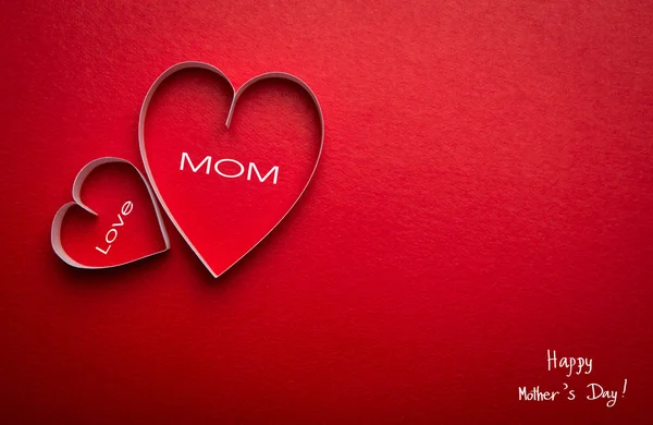 Papír szív alakú szimbólum anyák napján másol helyet a t — Stock Fotó