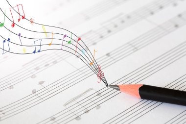 Kalem ve müzik sayfası