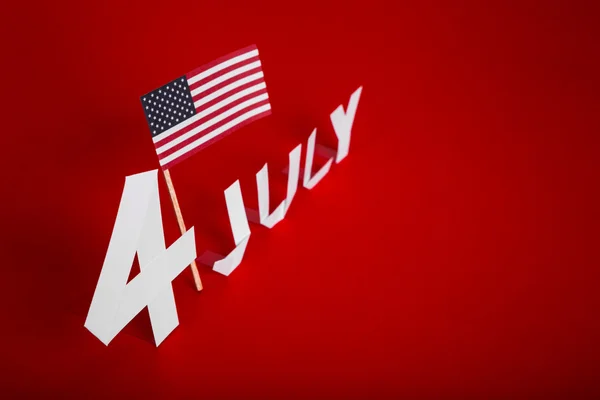 True paper cut of American Independence Day 4th July with Flag — Stock Photo, Image