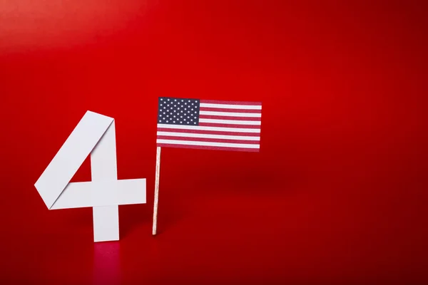 True paper cut of American Independence Day 4th July with Flag — Stock Photo, Image