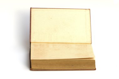 eski kitap açık iki yüz beyaz zemin üzerine.