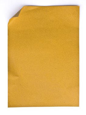 Beyaz arka plan üzerinde izole eski kahverengi kağıt