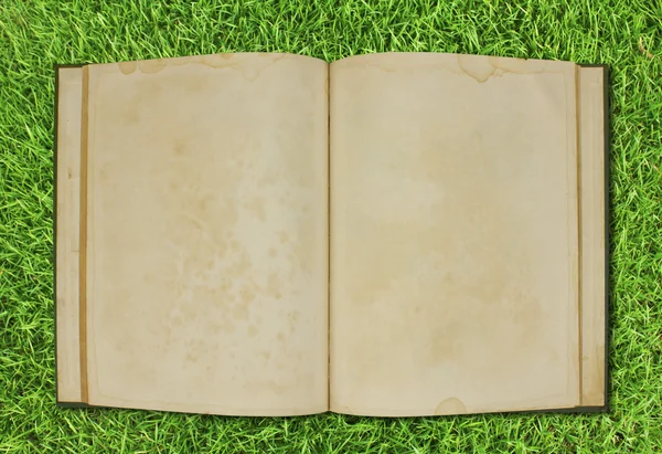 Cuaderno sobre hierba verde primavera fresca . —  Fotos de Stock