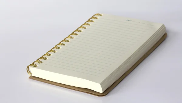 Nota livro ou diário isolado em fundo branco — Fotografia de Stock
