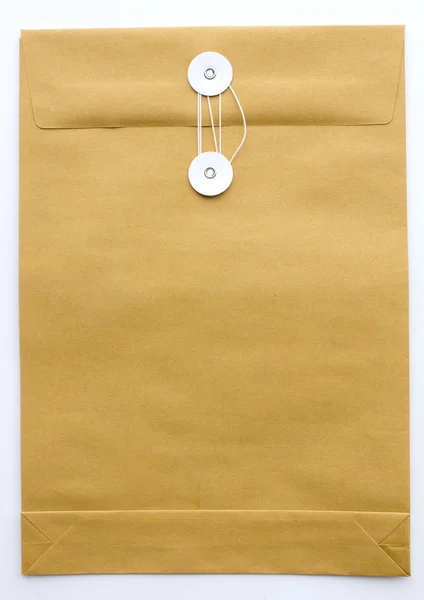 Envelope de papel isolado no fundo branco — Fotografia de Stock