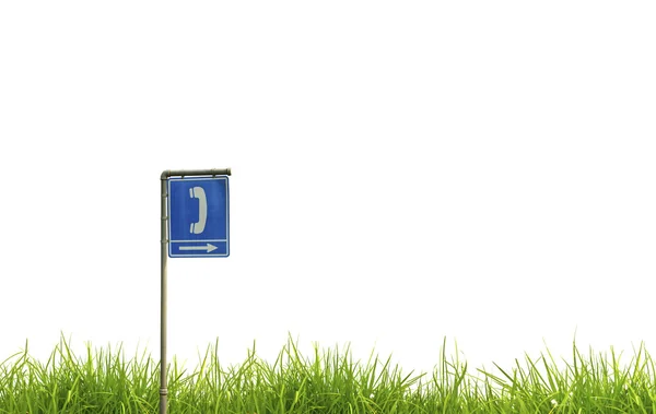 Traffic sign on green grass. — Stock Photo, Image