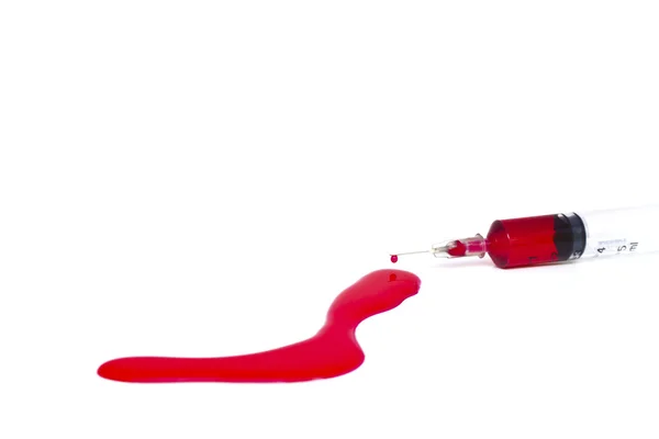 Syringe with blood — Stock Photo, Image