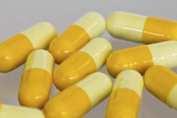 Capsule pills on white background — Stock Photo, Image