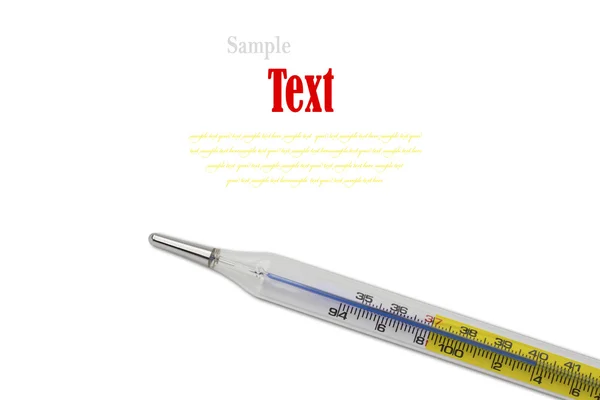 Thermometer scale showed 40 degrees, the temperature of a illnes — Stock Photo, Image