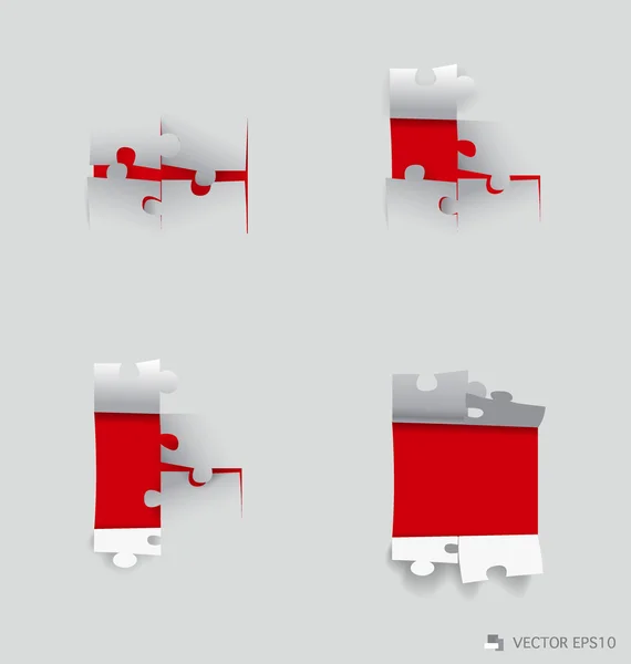 Paper cut of Puzzle. Vector illustration. — Stock Vector