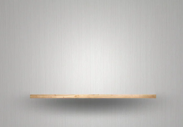 Empty wood shelf on wall — Stock Photo, Image