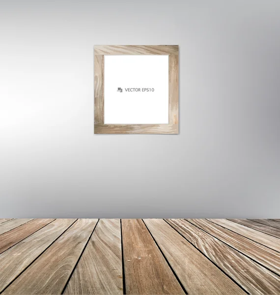 Houten frame en houten vloer. vectorillustratie. — Stockvector