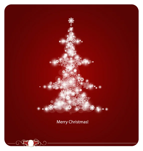 Kerst achtergrond met kerstboom, vector illustratie. — Stockvector