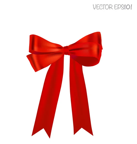 Shiny red ribbon on white background with copy space. Vector ill — Stock Vector