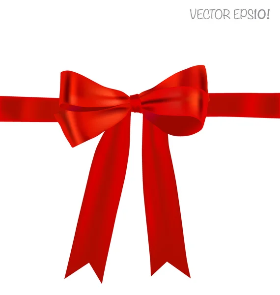 Shiny red ribbon on white background with copy space. Vector ill — Stock Vector