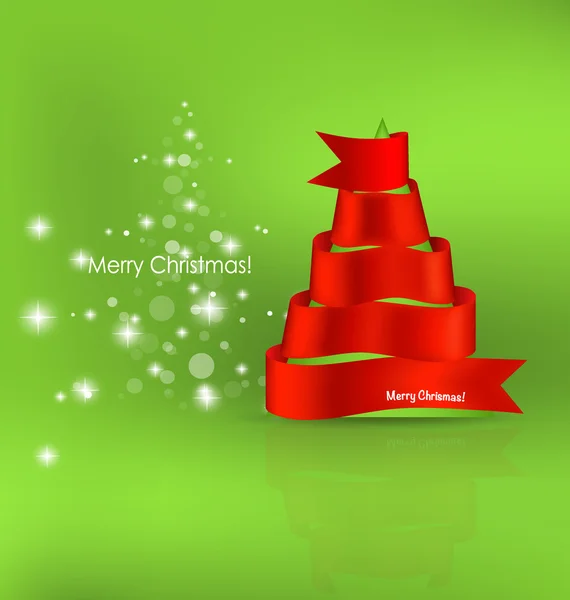 Karácsonyi háttér karácsonyfa, vektor illusztráció. — Stock Vector