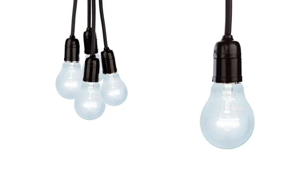 Hanging light bulbs — Stock Photo, Image