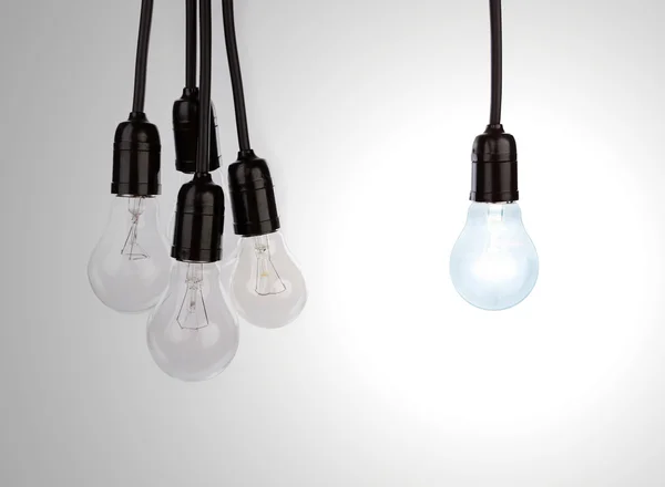 Hanging light bulbs — Stock Photo, Image