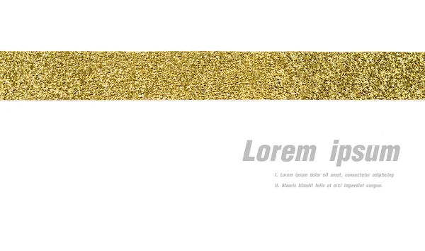 Shiny gold ribbon on white background with copy space. — Stock Photo, Image