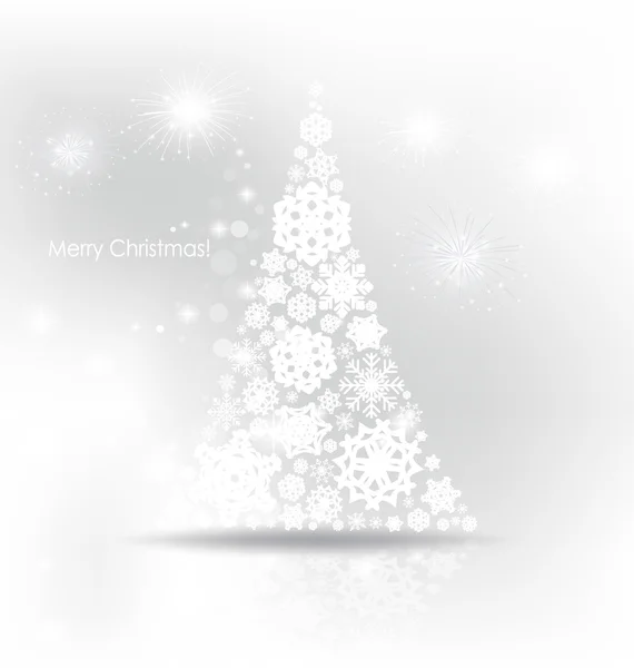 Fundo de Natal com árvore de Natal, ilustração vetorial. — Vetor de Stock