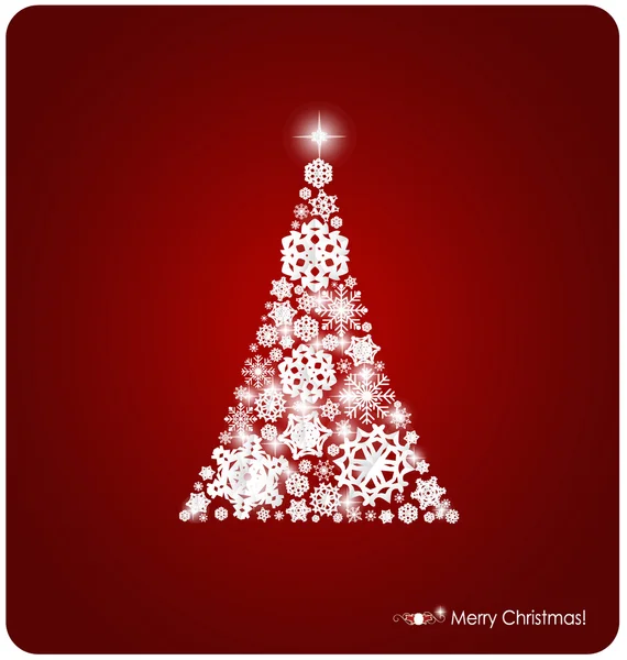 Christmas background with Christmas tree, vector illustration. — Stock Vector