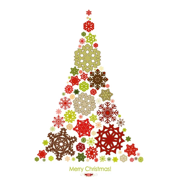 Kerst achtergrond met kerstboom, vector illustratie. — Stockvector