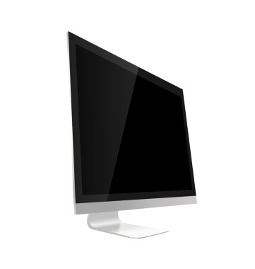 Computer display isolated on white. Vector illustration