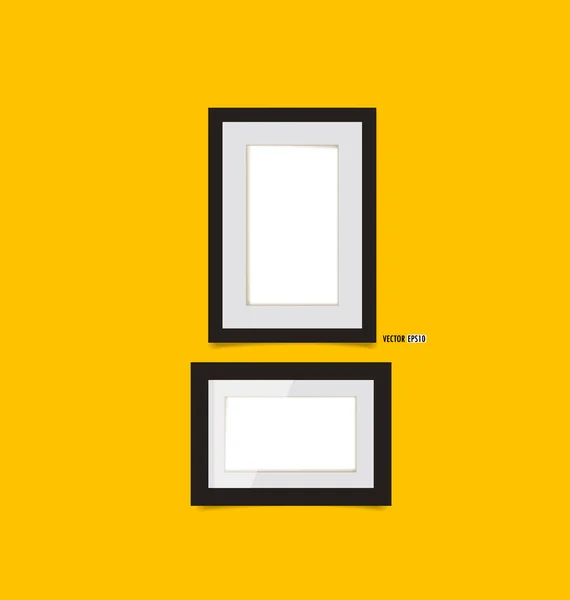 Picture frames on yellow wall. Vector EPS10 — Stockvector