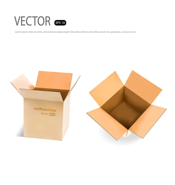 Coleção de caixas de papelão. Ilustração vetorial . — Vetor de Stock