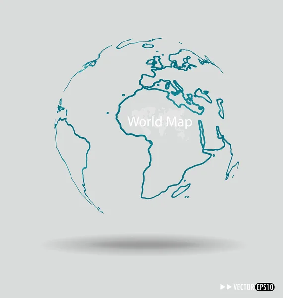 Modern globe drawing concept. Vector illustration. — Stock Vector