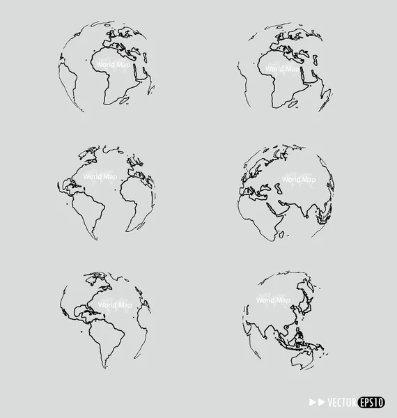 Conjunto de concepto moderno del dibujo del globo. Ilustración vectorial . — Vector de stock
