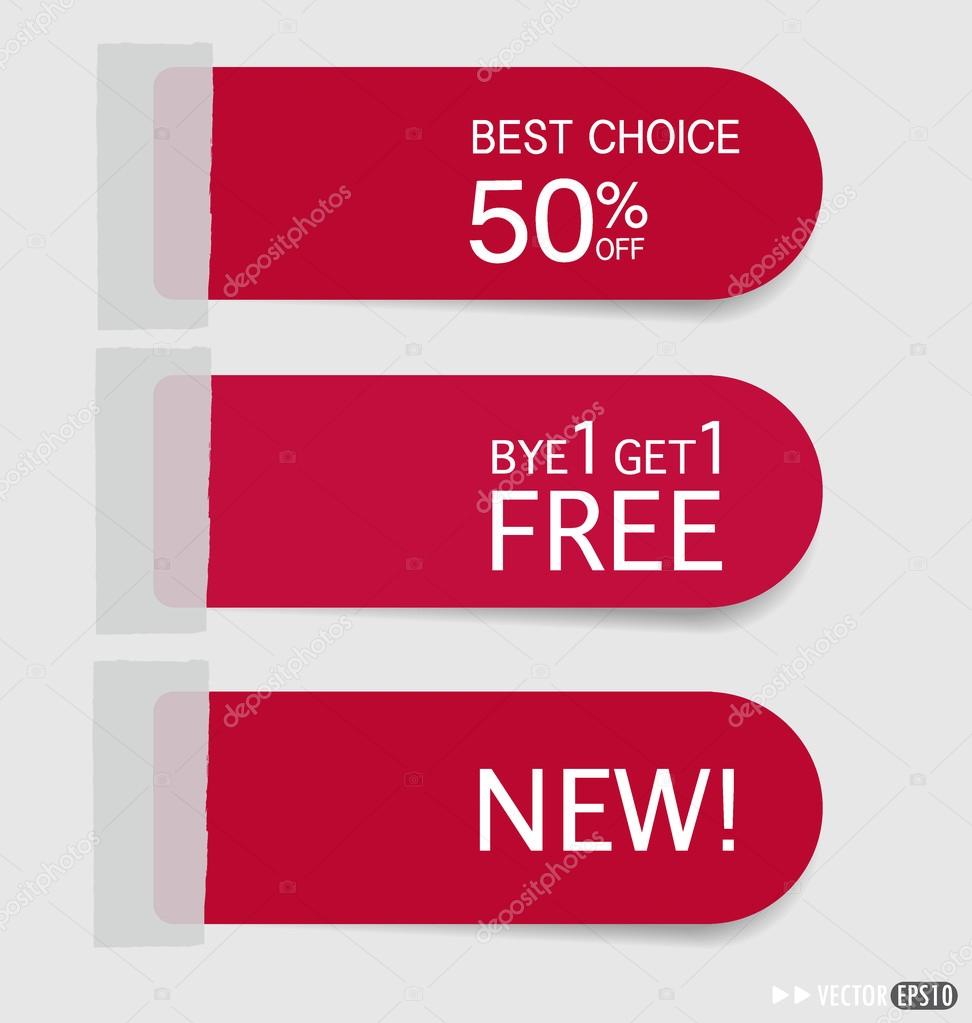 Set of sticker price tag, discount tags for price list. Vector i