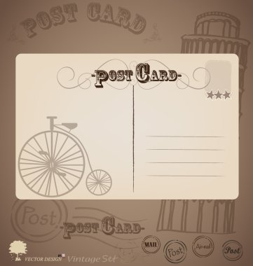 Vintage kartpostal tasarımı. vektör çizim.