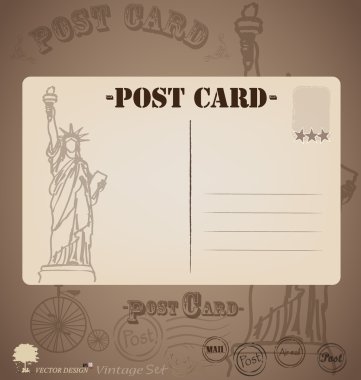 Vintage kartpostal tasarımı. vektör çizim.