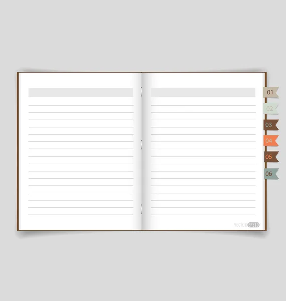 Cuaderno con nota recordatoria. Vector EPS10 — Vector de stock