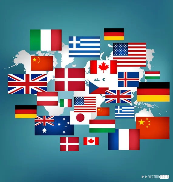 Drapeaux du monde. Illustration vectorielle . — Image vectorielle