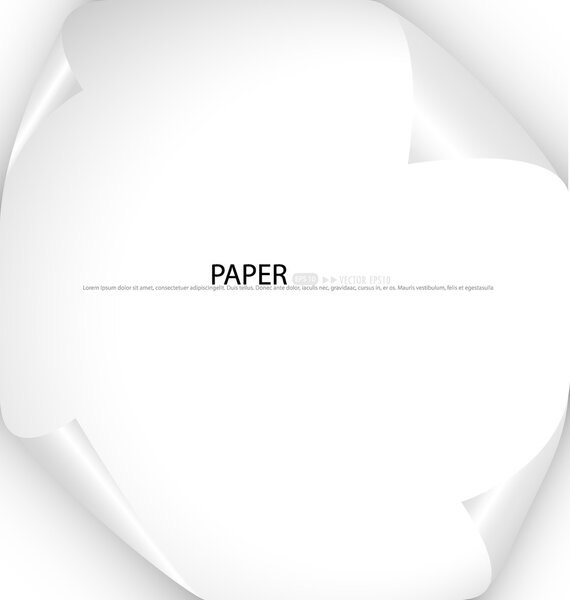 Бумага с белой нотой, готова к твоему сообщению. Векторная иллюстрация
.