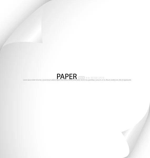 Papier blanc, prêt pour votre message. Illustration vectorielle . — Image vectorielle