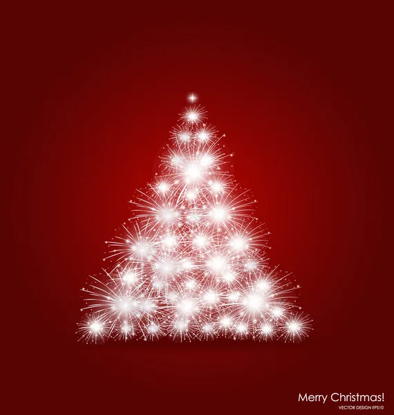Sfondo natalizio con albero di Natale, illustrazione vettoriale — Vettoriale Stock