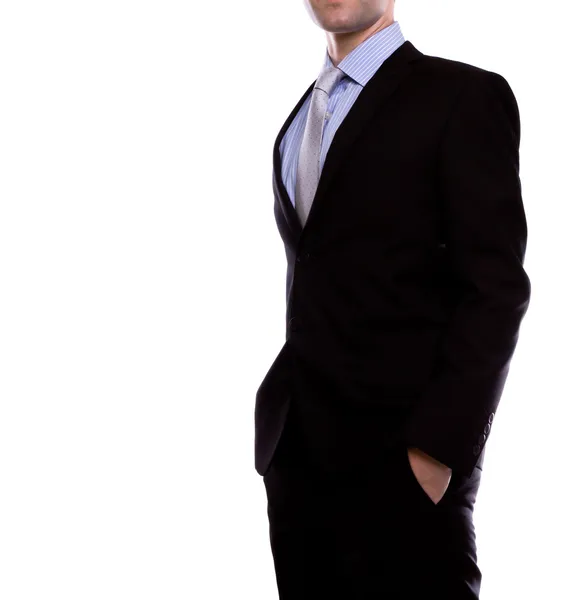 Portrait of young business man against white background — Stock Photo, Image