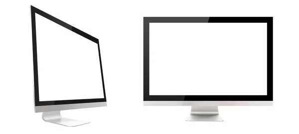 Zobrazení počítače izolované na bílém pozadí — Stock fotografie