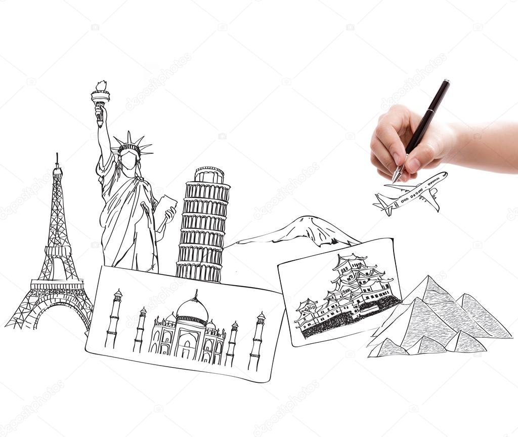 Drawing travel around the world