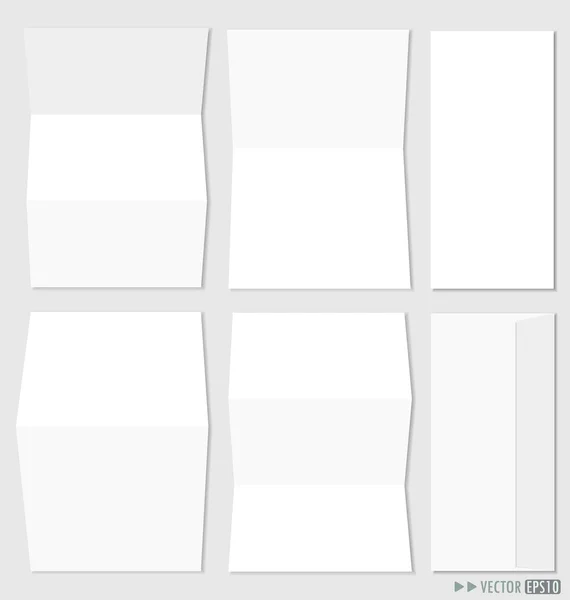Λευκό χαρτί και φάκελοι. εικονογράφηση φορέας. — Διανυσματικό Αρχείο