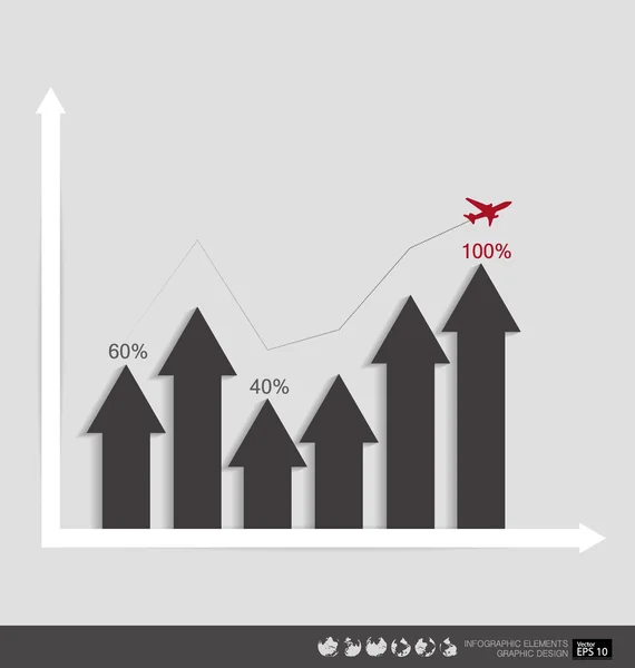 モダンなデザインのグラフ。交通の便、成功するビジネスのグラフを使用できます。 — ストックベクタ