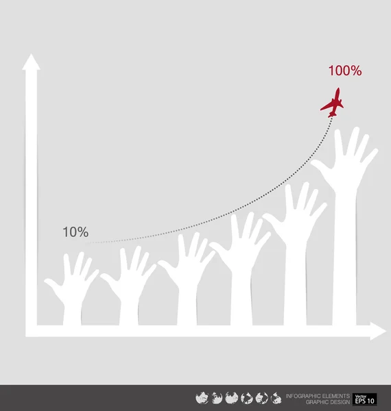 Gráfico de design moderno. Gráfico de negócios para o sucesso, pode usar para busi — Vetor de Stock