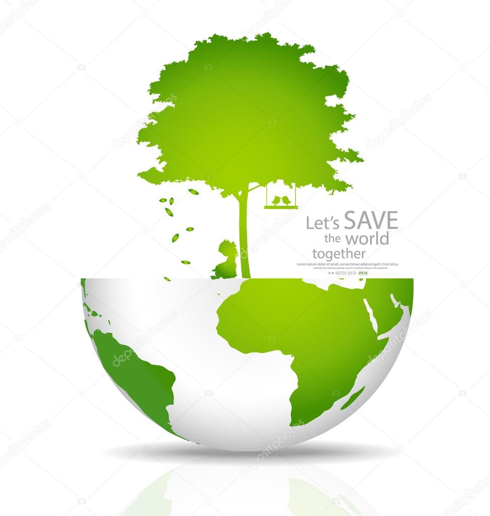 Save the world. Vector illustration