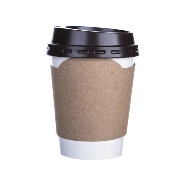 종이 컵 커피 고립 된 흰색 배경 — 스톡 사진