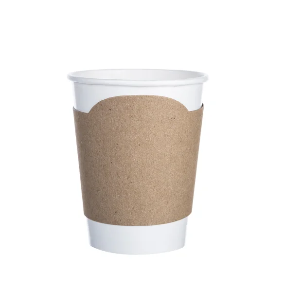 Paper cup of coffee Isolated white background — Stock Photo, Image