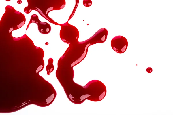 Концепция Хэллоуина: брызги крови на белом фоне — стоковое фото